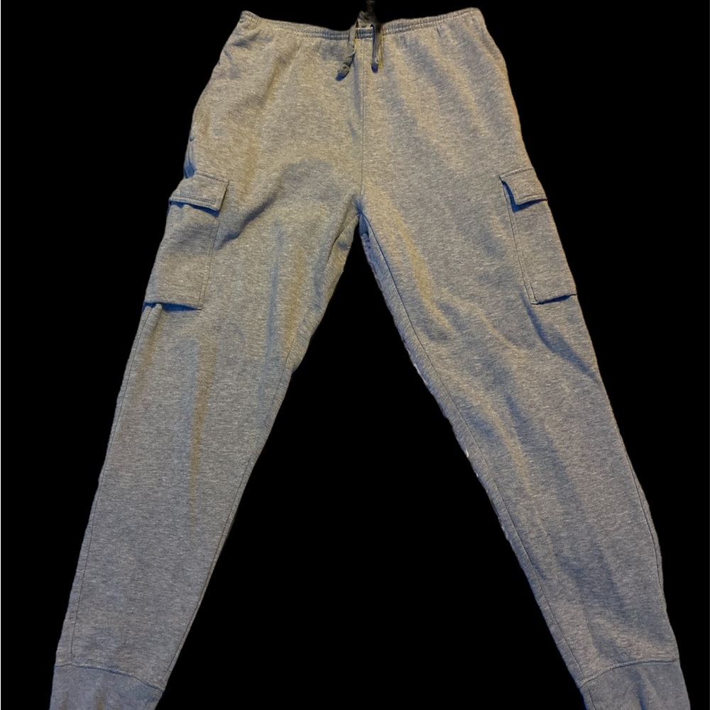 Mens Grey Cargo Sweatpants (Size: medium)
